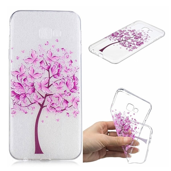 Samsung Galaxy J4 Plus (2018) mønstered blødt etui - Træ Pink