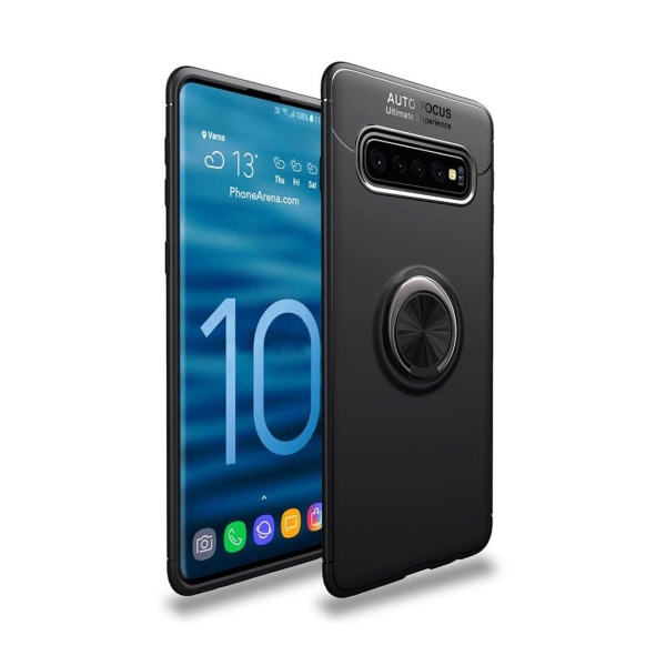 Samsung Galaxy S10 fodral med finger rings ställ - Svart Svart