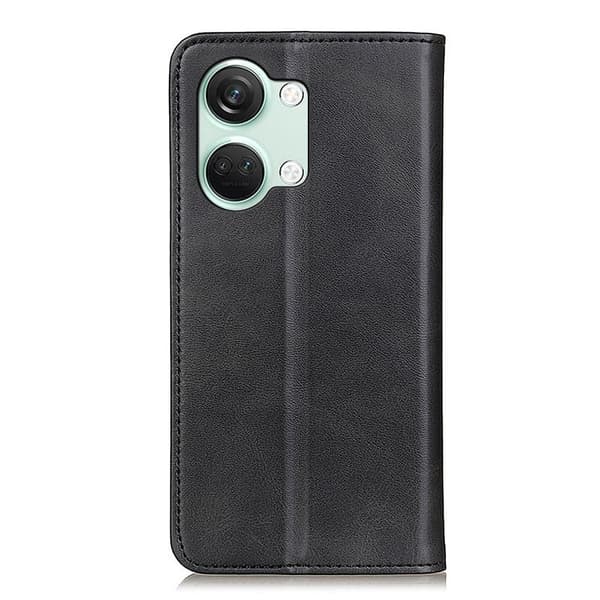 Flip Etui med Pung i Ægte Læder til OnePlus Nord 3 / Ace 2v - Sort Black