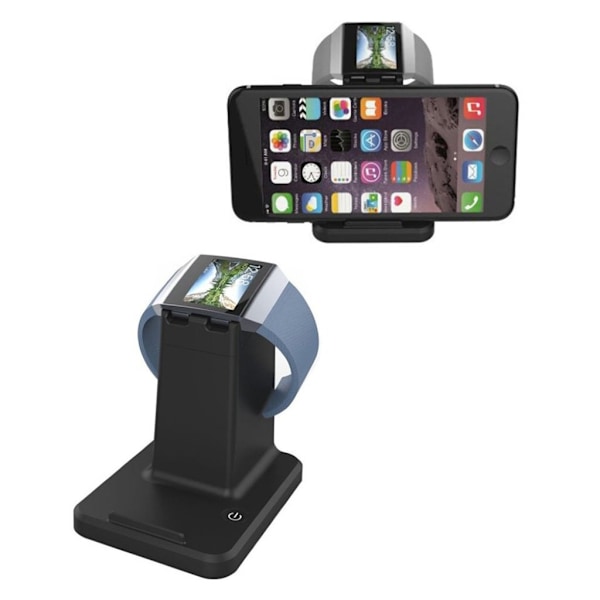 Fitbit Ionic 2 i 1 opladning kabel stander Black