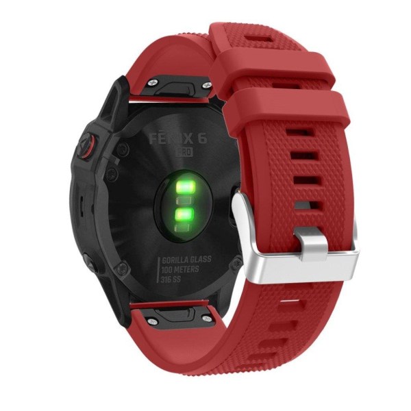 Garmin Fenix 6 tyylikäs silikoninen ranneke - Punainen Red