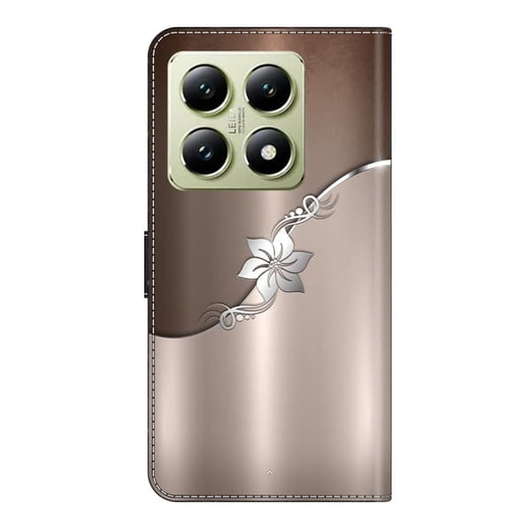 Wonderland Xiaomi 14T flip-etui - Sølvblomst Brown
