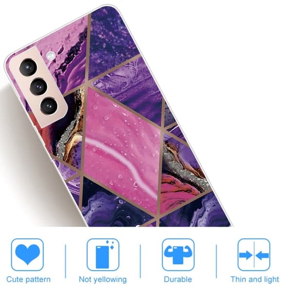 Marmormotiv Samsung Galaxy S22 Plus skal - Lila Och Rosa Marmor multifärg