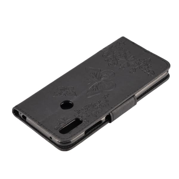 Butterfly Huawei Y6 2019 nahkakotelo - Musta Black