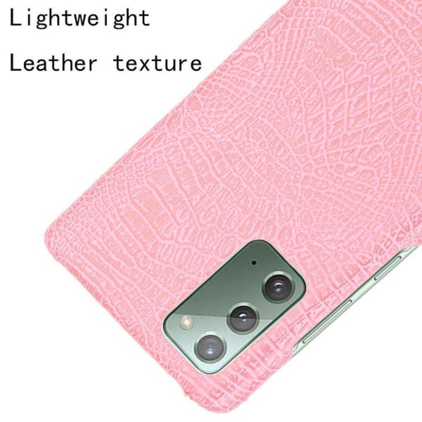 Croco Etui Samsung Galaxy Note 20 - Lyserød Pink