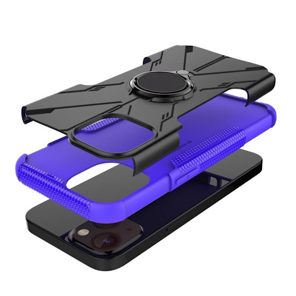 Kickstand-skydd med magnetisk platta för iPhone 13 Mini - Lila Lila