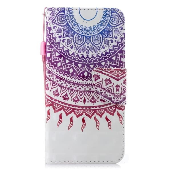 Xiaomi Redmi 6 mobiletui i kunstlæder med mønster og pung - Mandala Multicolor