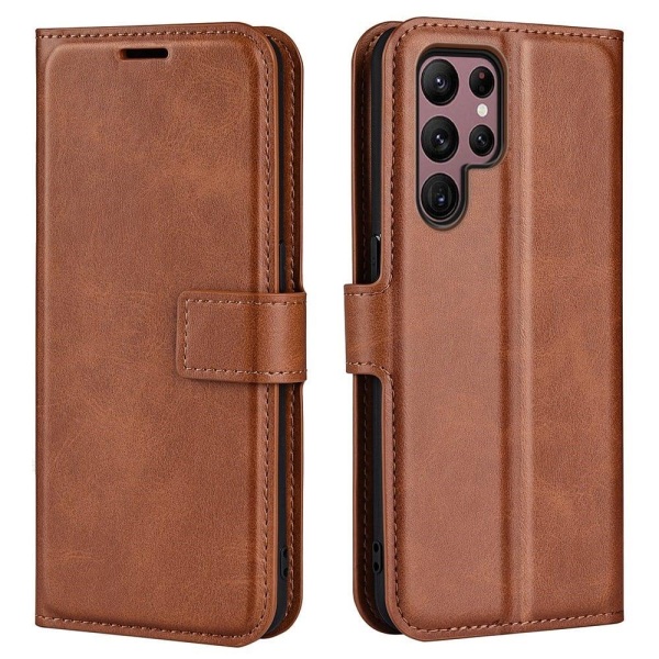 Lompakko Nahkakotelo For Samsung Galaxy S23 Ultra - Vaalean Ruskea Brown