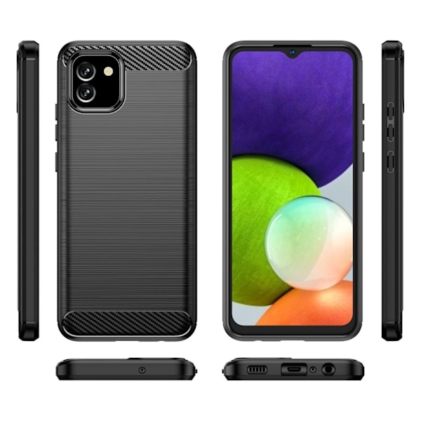 Carbon Flex Suojakotelo Samsung Galaxy A03 - Musta Black