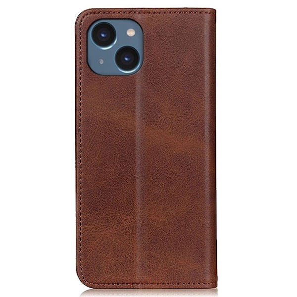Äkta läder iPhone 15 fodral - Brun Brun