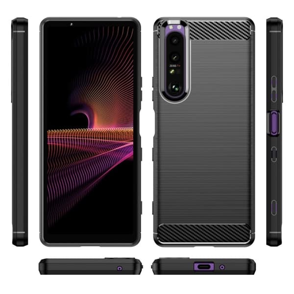 Carbon Flex Etui Sony Xperia 1 III - Svart Black