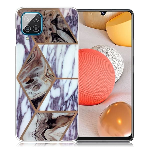 Marble Samsung Galaxy A42 5G Etui - Blue and Brown Marble Brown