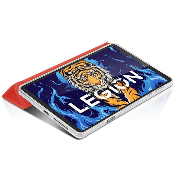 Kolminkertainen nahkainen jalusta kotelo Lenovo Legion Y700 - Punainen Red