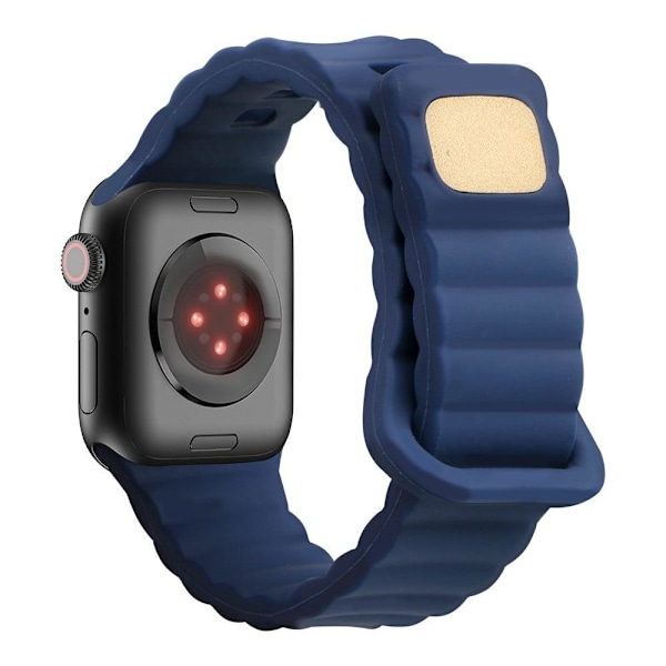 Apple Watch Series 8 (45mm) / Watch Ultra silikoninen ranneke painikkeella - Tummansininen Blue