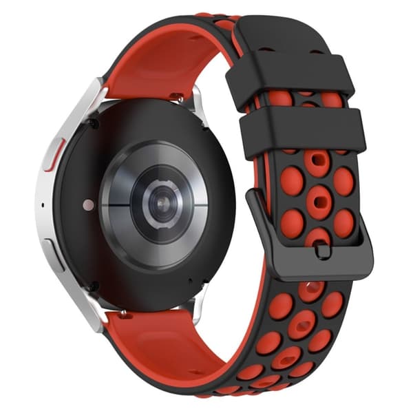20mm universaali silikoninen kellonhihna - Musta / Punainen Red