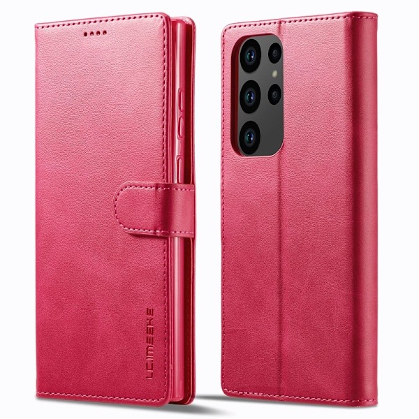 LC.IMEEKE Samsung Galaxy S23 Ultra Flip Etui - Lyserød Pink