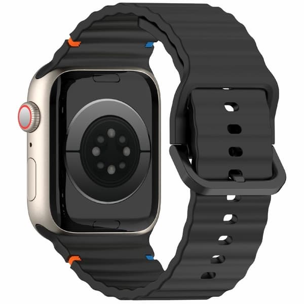 Apple Watch Series 41mm - 40mm - 38mm Silikone Urbånd - Sort Black