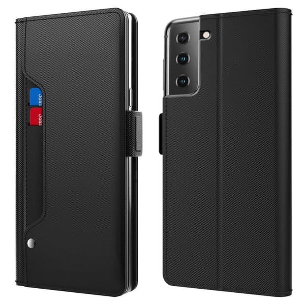 Phone Etui med Make-up Mirror og Slick Design til Samsung Galaxy S23 - Svart Black