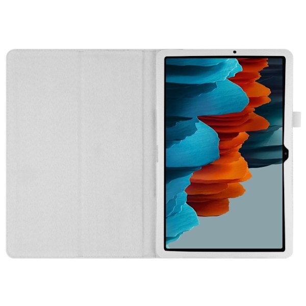 Samsung Galaxy Tab S7 litchi læder etui - hvid White