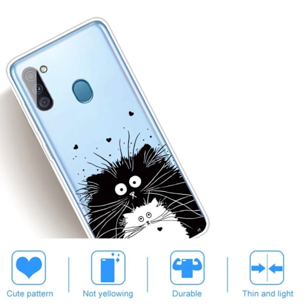 Deco Samsung Galaxy A11 Cover - Sort og Hvide Katte Black