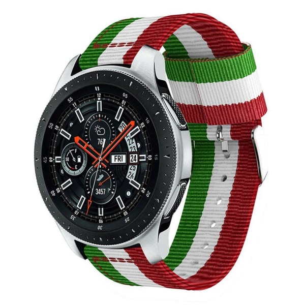 Samsung Galaxy Watch (46 mm) justerbart klockarmband i nylon - Grön / Vit / Röd multifärg