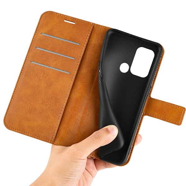 Lompakko Nahkakotelo For ZTE Blade A52 - Keltainen Brown
