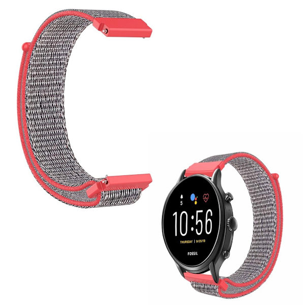 Fossil Gen 5 nylonkellonauha - Punainen / Sininen Blue