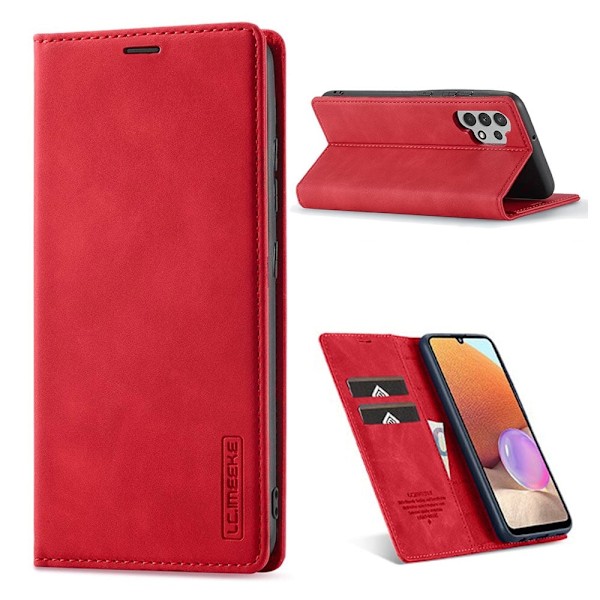 LC.Imeeke Samsung Galaxy A32 Læder Etui - Rød Red