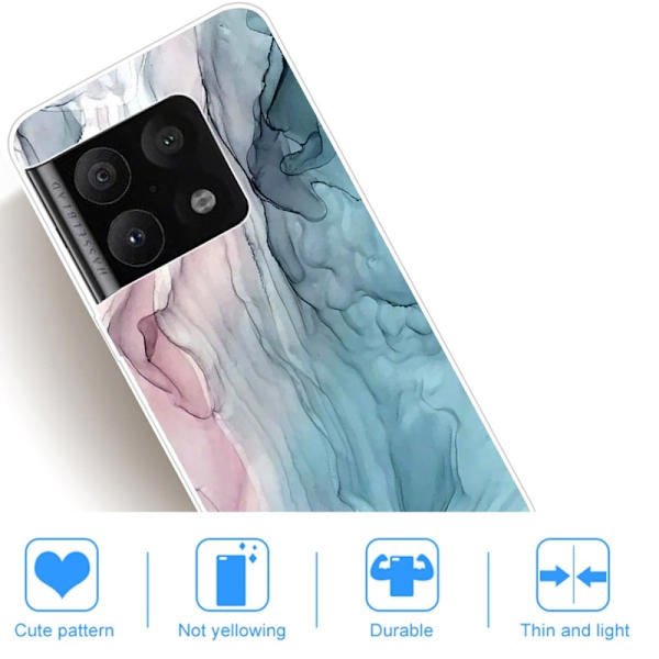 Marble OnePlus 10 Pro Etui - Rose / Blå Klinkekule Multicolor