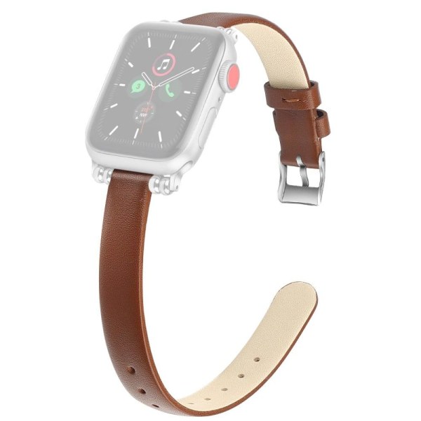 Apple Watch (41mm) Simple äkta Läder Klockarmband - Brun / Storl Brun