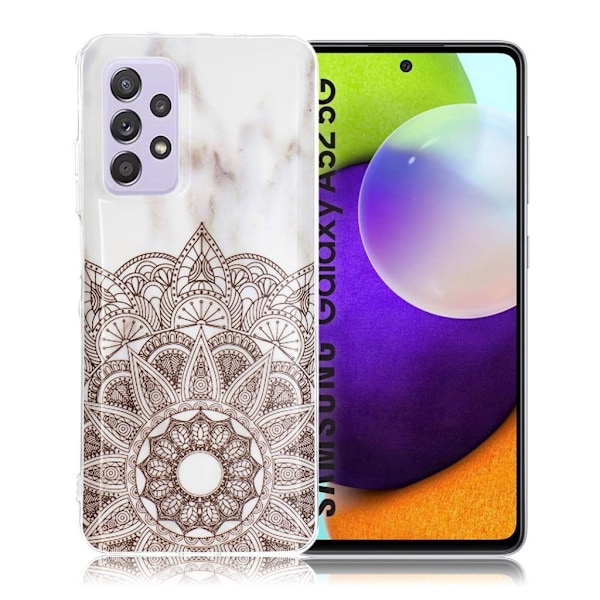 Marmormotiv Samsung Galaxy A52 5G skal - Grå Tribalmarmor Silvergrå