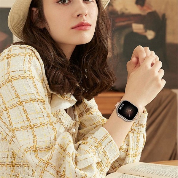 Apple Watch Series 8 (41mm) rhinestone décor watch strap - Rose Rosa