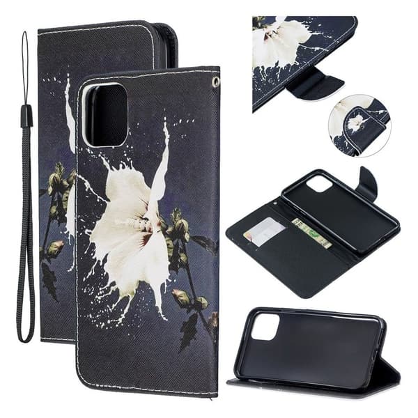 Wonderland iPhone 11 Pro flip etui - Hvid Blomst Black