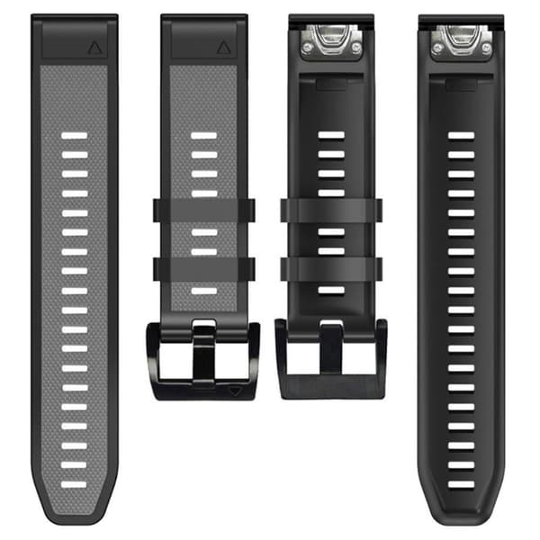 22 mm dubbelfärgat klockarmband för Garmin-klocka - Grå / Svart Silvergrå