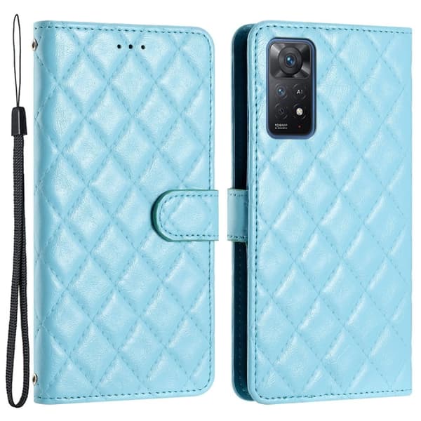 Funktionellt Xiaomi Redmi Note 12 Pro / Xiaomi Redmi Note 11 Pro 5G / Xiaomi Redmi Note 11 Pro fodral med rombmönster - Blå Blå