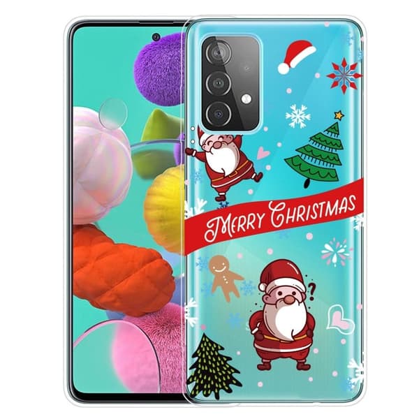 Juleveske til Samsung Galaxy A73 - To Julenisser Red