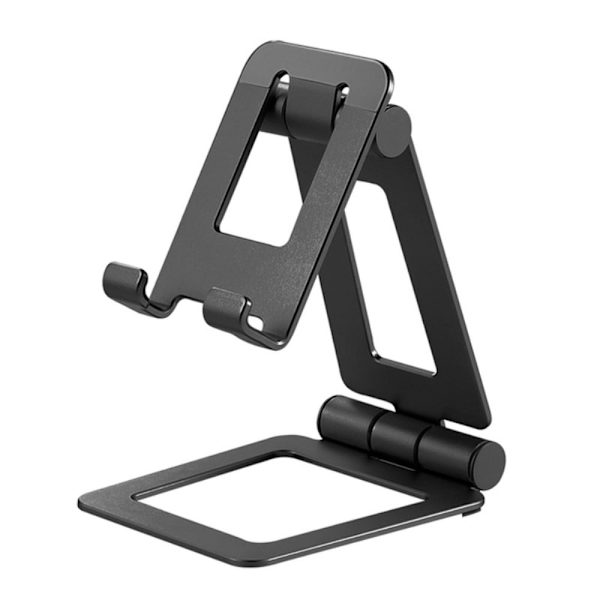 Universal mini aluminiumslegering foldbar telefon / tabletholder - Sort Black