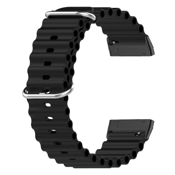 Fitbit Sense 2 / Versa 4 / 3 ocean band style watch strap - Blac Black
