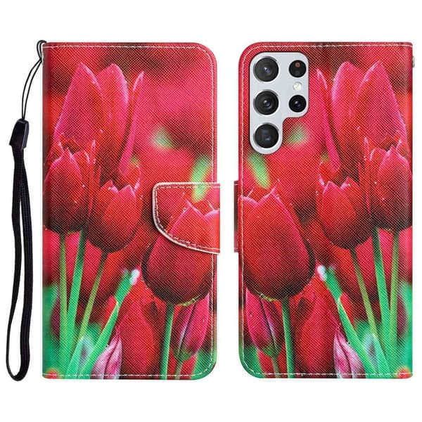 Wonderland Samsung Galaxy S23 Ultra Flip Etui - Tulip Red
