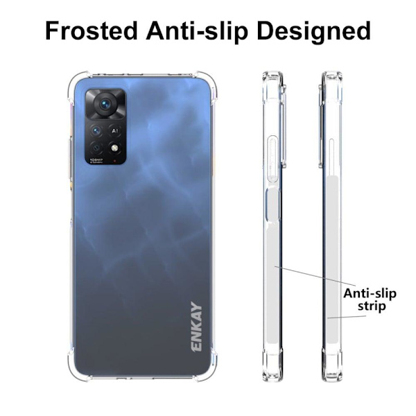 ENKAY genomskinligt droppsäkert fodral för Xiaomi Redmi Note 11 Pro 5G / Note 11 Pro Transparent