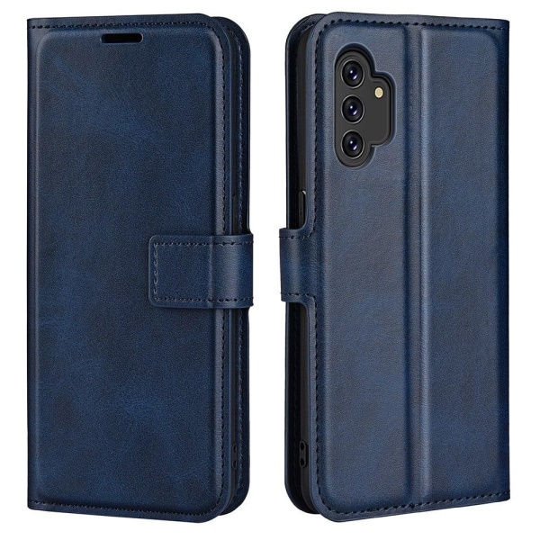 Hållbart konstläder Samsung Galaxy A13 4G fodral med plånbok - B Blå