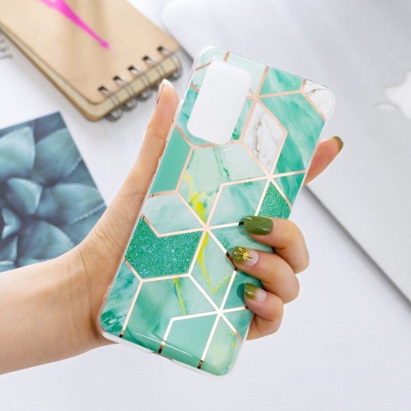 Marble Samsung Galaxy A52 5G Etui - Grøn Diamant Mønster Green