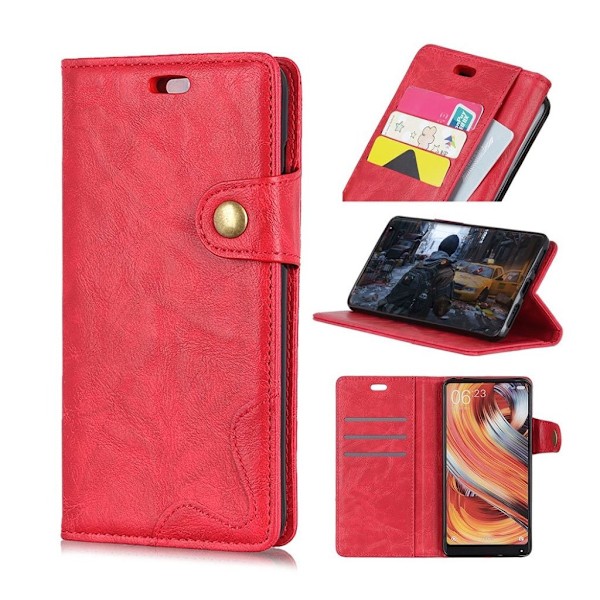 Crazy Horse Sony Xperia 10 Plus S-formet læder etui - Rød Red