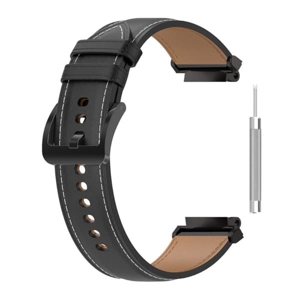 Amazfit T-Rex 2 urrem i ægte læder med værktøj - Sort Black