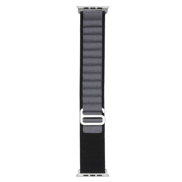 Apple Watch Series 8 (41 mm) nylonrem med metalstik - Sort / Grå Silver grey