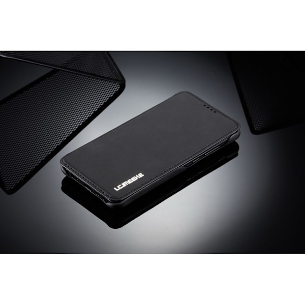 LC.Imeeke läder Huawei P30 fodral - Svart Svart
