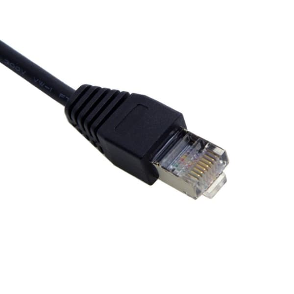 Nätverkskabel ethernet förlängningsladd 5-kabel FTP STP UTP med panelmonteringshål Svart