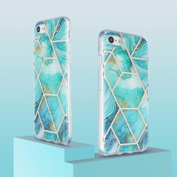 Marble design Apple Smartphone cover - Grøn / Guld / Hvid Green