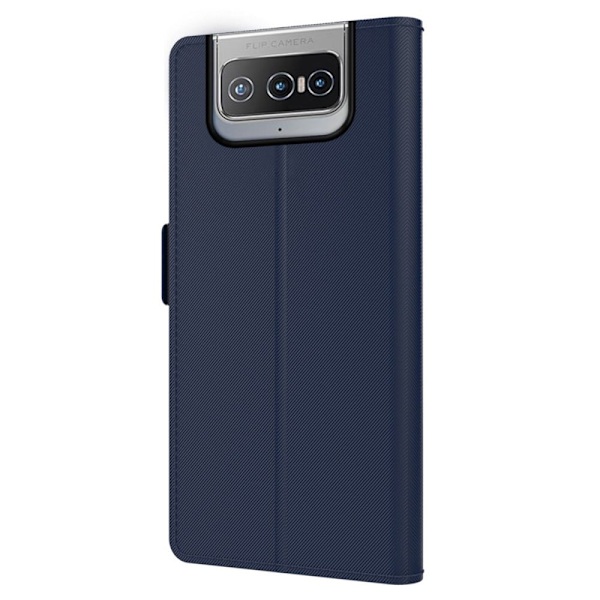 Phone Etui med Make-up Mirror og Slick Design til ASUS Zenfone 8 Flip - Blå Blue