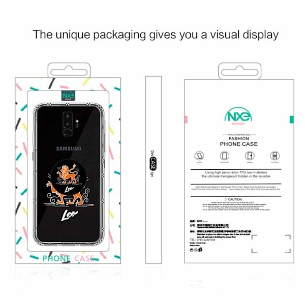 NXE Samsung Galaxy S9 Plus horoskooppi suojakuori - Leijona Orange